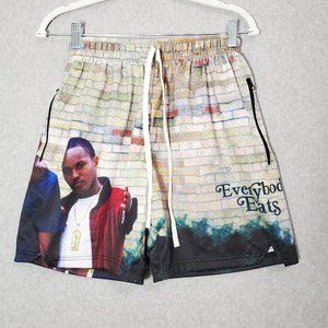 Who Cares X‎ Savs Men Activewear Shorts XS Beige Everybody Eats Trimless Hoop